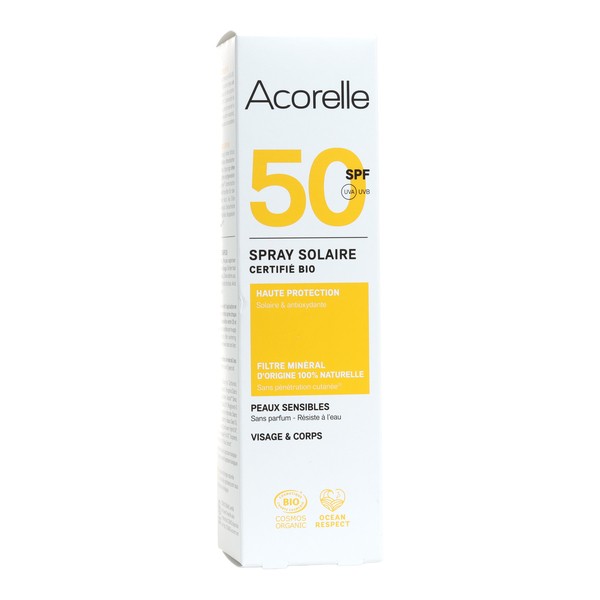 Acorelle Spray solaire SPF 50 Bio