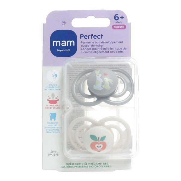 MAM Perfect Sucette silicone anatomique +6 mois