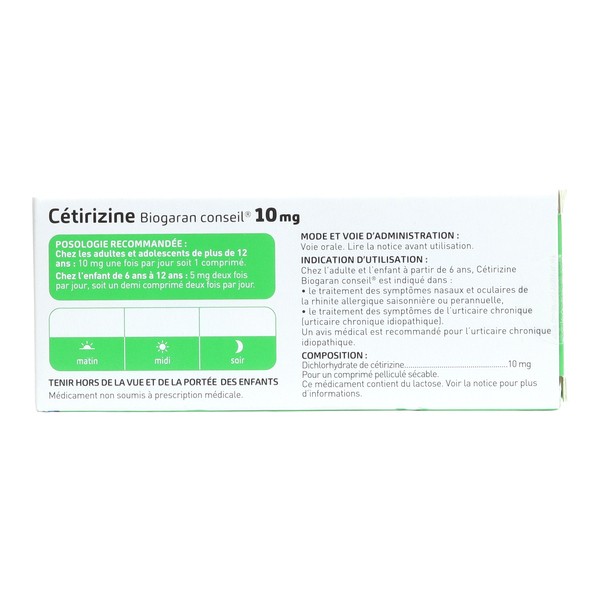 Cétirizine 10 mg comprimé Biogaran
