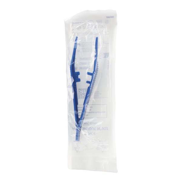 Pince anatomique bleue stérile bouts mousse