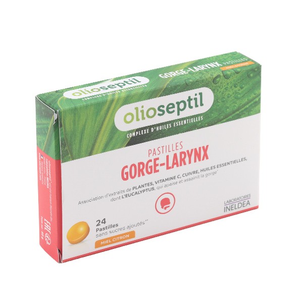 Olioseptil gorge-larynx pastilles Miel Citron