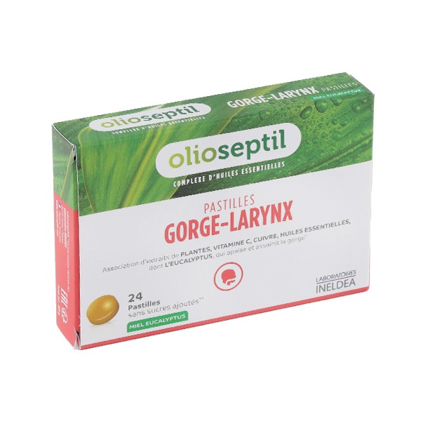 Olioseptil Gorge Larynx pastilles Miel Eucalyptus
