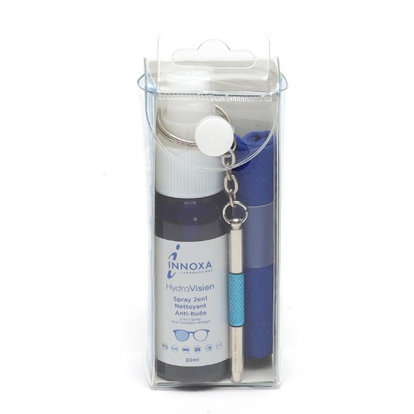 Innoxa HydraVision kit nettoyant antibuée - Spray 2-en-1 + chiffon