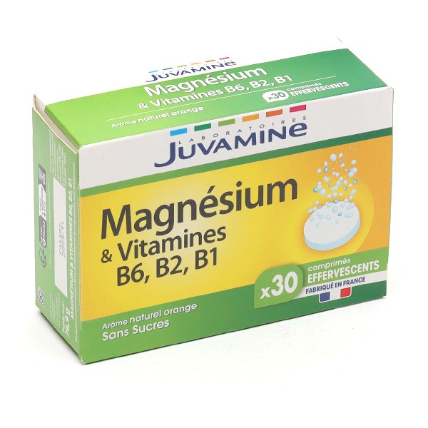 Juvamine Magnésium & vitamines B6, B2, B1 comprimés effervescents