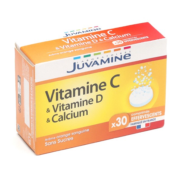 Juvamine Vitamine C, Vit D et Calcium comprimés effervescents