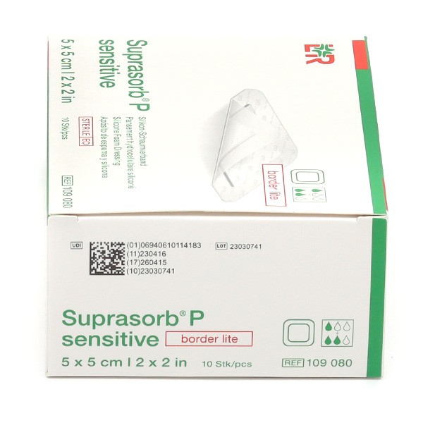 Lohmann Suprasorb P Sensitive Border lite pansement adhésif siliconé