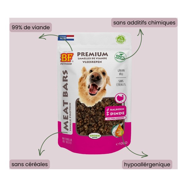 BF Petfood Lamelles de viande à la dinde