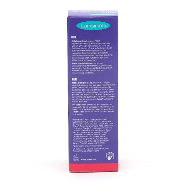 Lansinoh Spray Apaisant Post-Naissance Bio, 100 ml