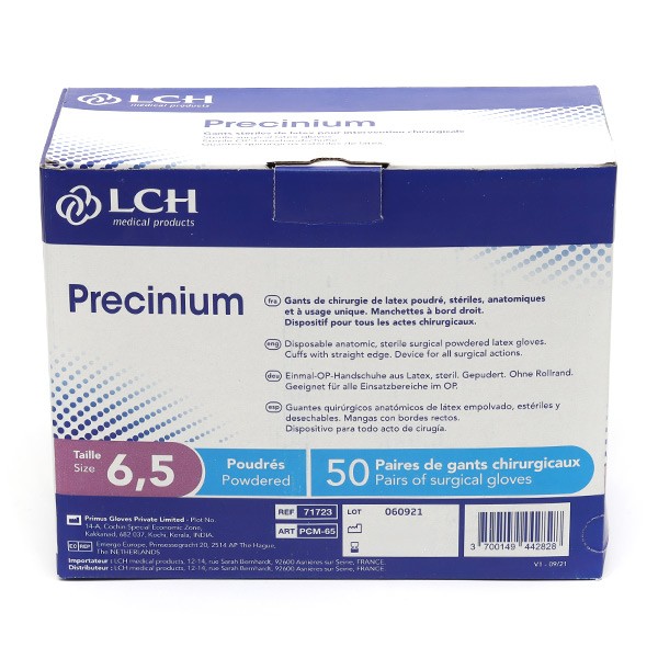 LCH Precinium gants latex poudrés stériles 50 paires