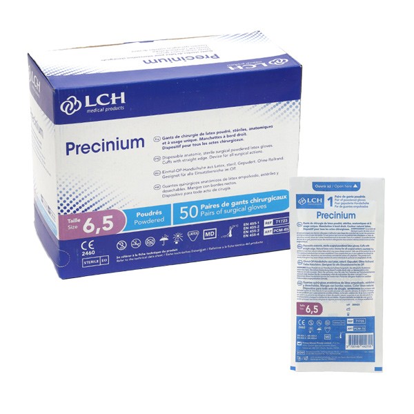 LCH Precinium gants latex poudrés stériles 50 paires