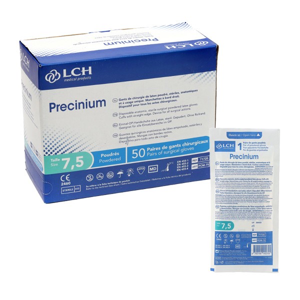 LCH Precinium gants latex poudrés stériles 50 paires