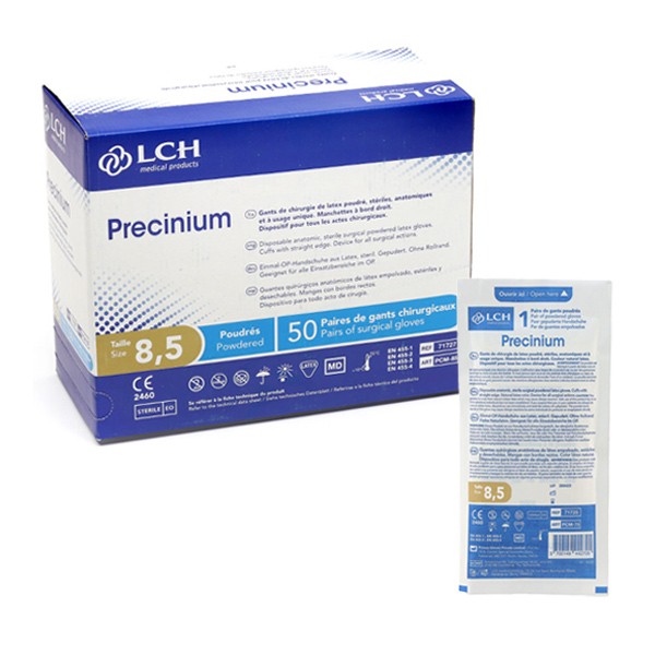 LCH Precinium gants latex poudrés stériles 50 paires