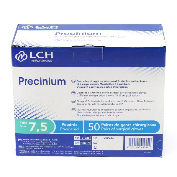 LCH Precinium gants latex poudrés stériles 50 paires
