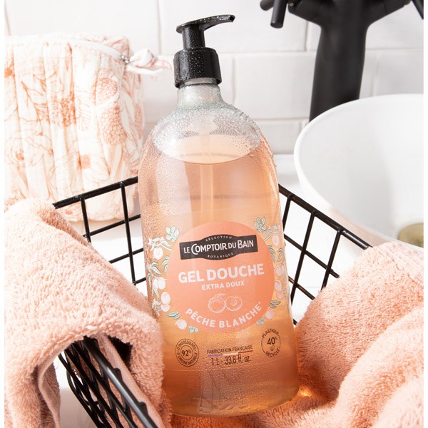 Le Comptoir du Bain gel douche extra doux pêche blanche