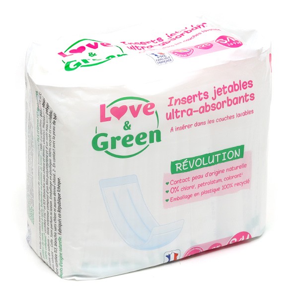 Love and Green Inserts jetables Ultra absorbants