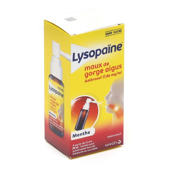 Lysopaïne Ambroxol Menthe collutoire