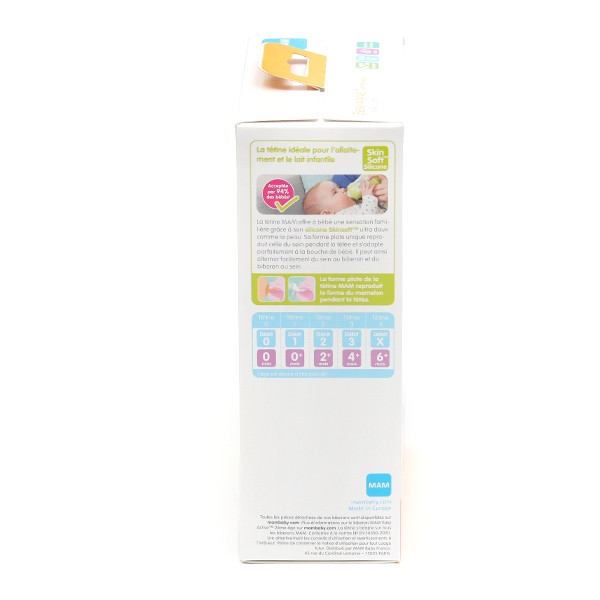 MAM | Biberon Easy Active 6+ mois (330 ml) Blanc – Biberon avec tétine en  silicone débit X vitesse ultra-rapide – Biberon pour bébé avec fermeture
