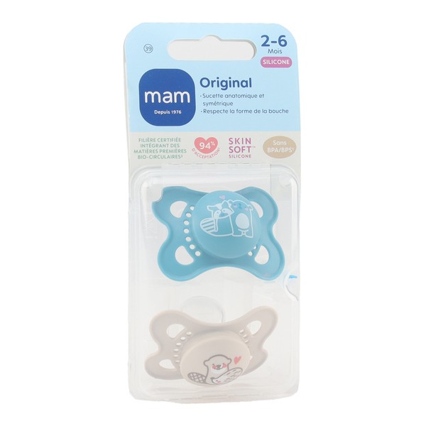 MAM Original Sucette symétrique silicone 2-6 mois