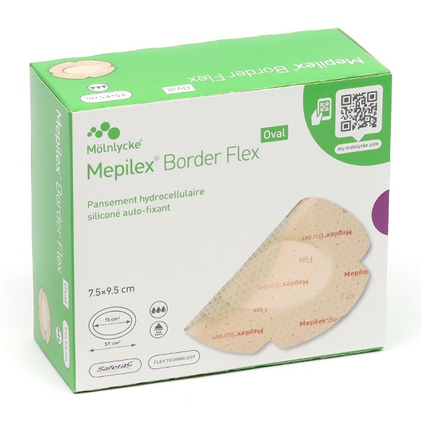 Mepilex Border Flex Oval Pansement hydrocellulaire