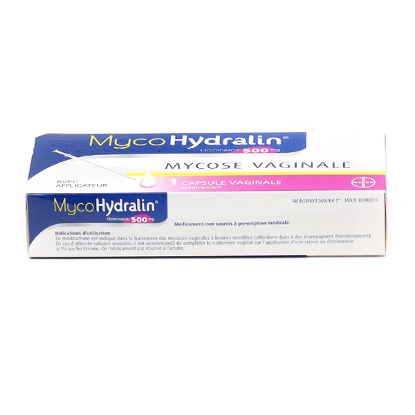 MycoHydralin 500 mg ovule antifongique - Médicament mycose vaginale