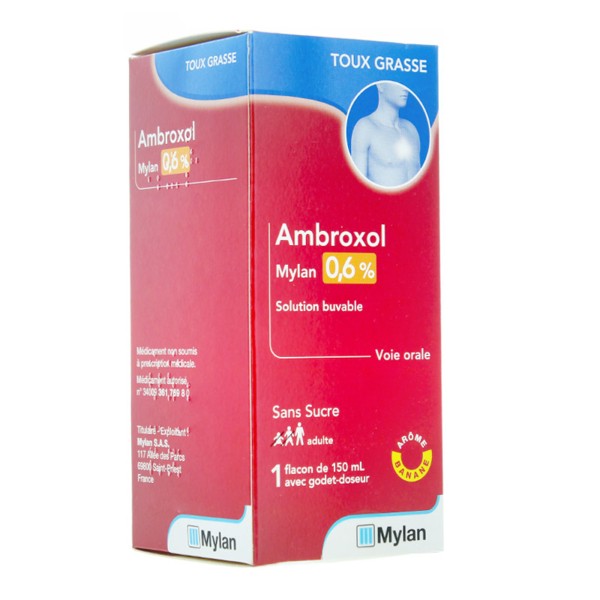 Ambroxol 0,6% Viatris Sirop sans sucre