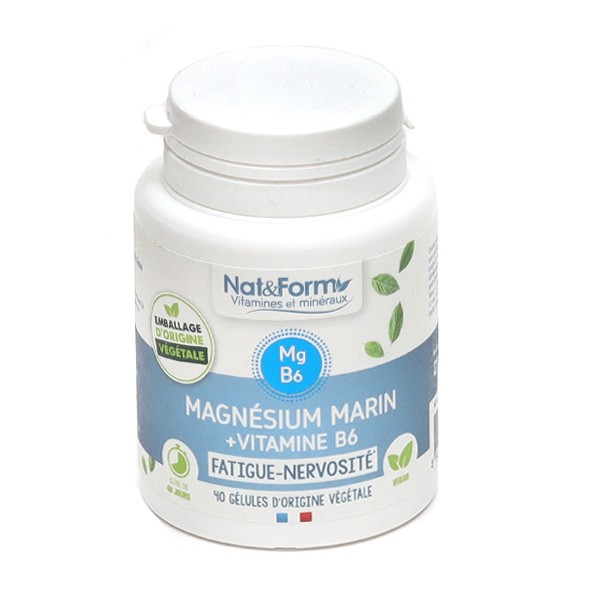 Nat et Form Magnésium marin + vitamine B6 gélules