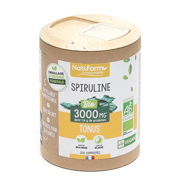 Nat et Form Ecoresponsable spiruline Bio comprimés