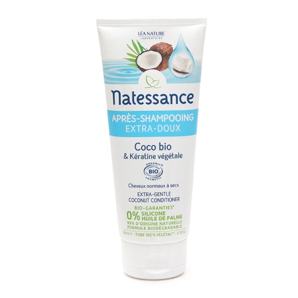 Natessance après-shampooing extra-doux Coco bio et Kératine végétale