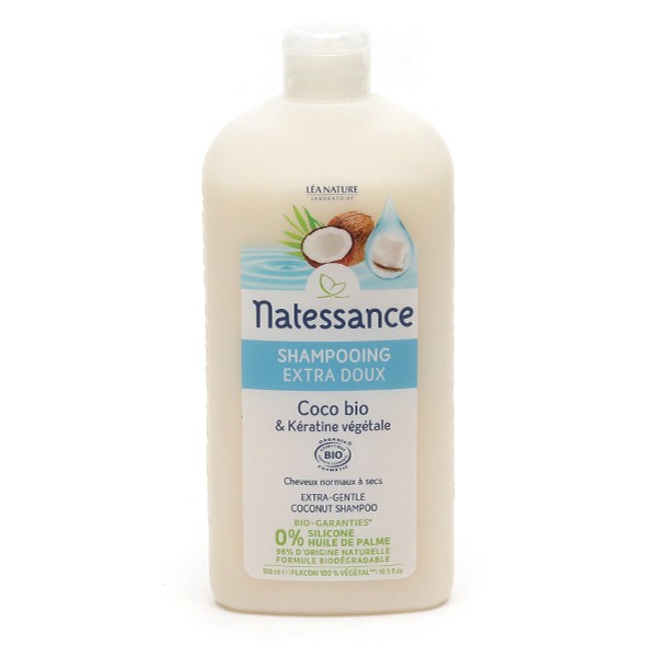 Natessance shampooing extra doux Coco bio & Kératine végétale