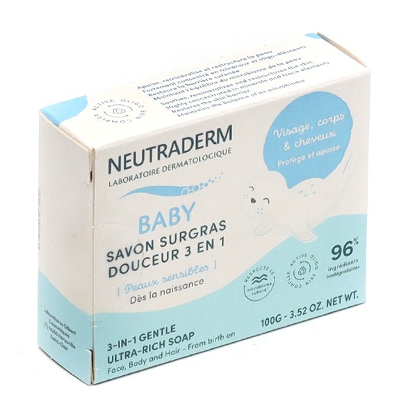 Neutraderm Baby Savon Surgras Douceur Bébé - Visage, corps et cheveux