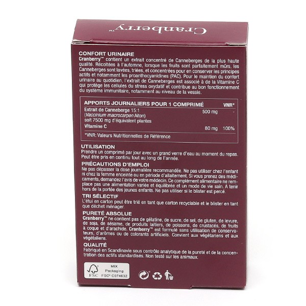 Cranberry comprimés