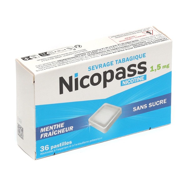 Nicopass 1,5 mg menthe fraicheur pastilles