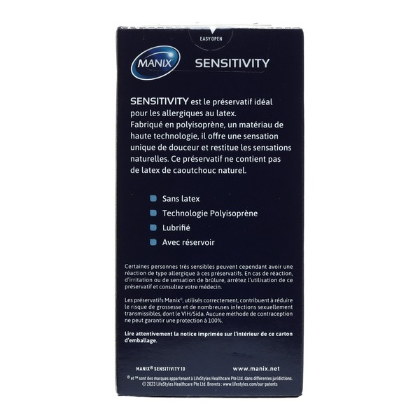 Manix Sensitivity préservatifs sans latex