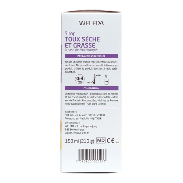Weleda Sirop toux sèche et grasse