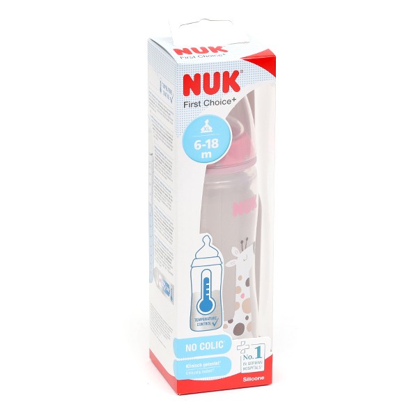 Nuk First Choice+ Biberon 2e âge avec Temperature Control 360 ml