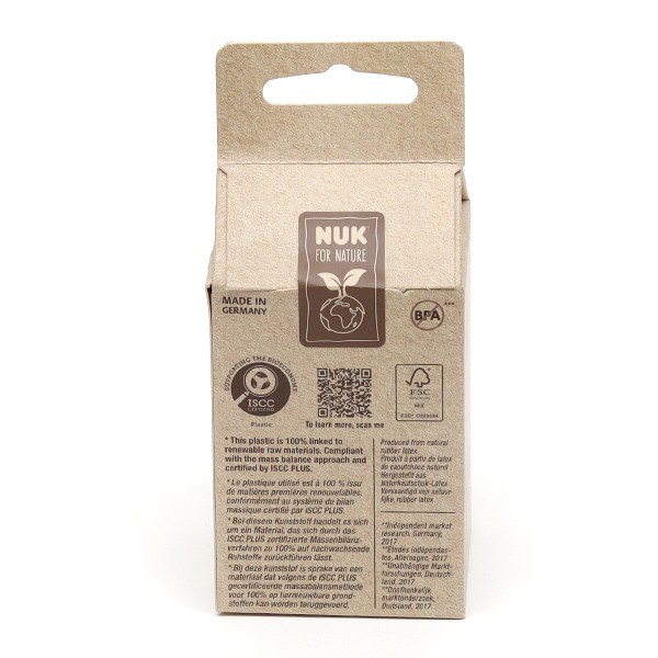 Nuk For Nature Sucette en caoutchouc naturel 18 - 36 mois - Tétine