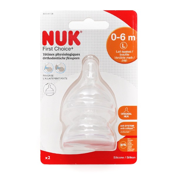 Promotion Nuk Tétines physio base étroite silicone 6/18m Air system