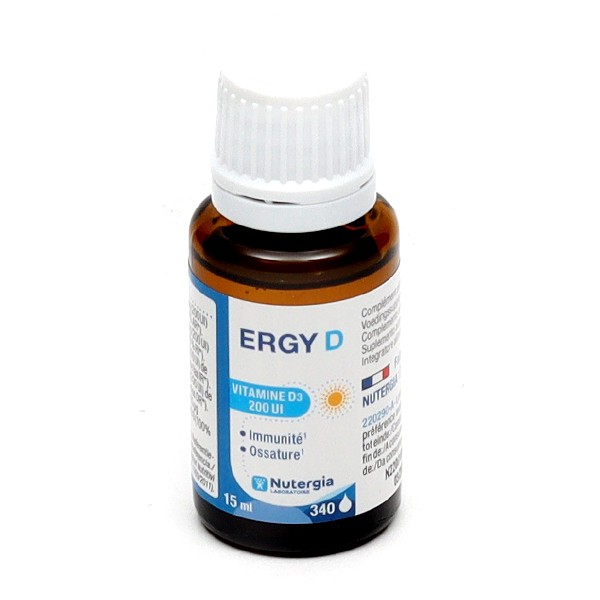 Nutergia Ergy D solution - Complément Vitamine D3 - Immunité