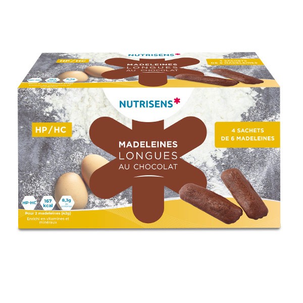 Nutrisens madeleines longues au chocolat HP/HC