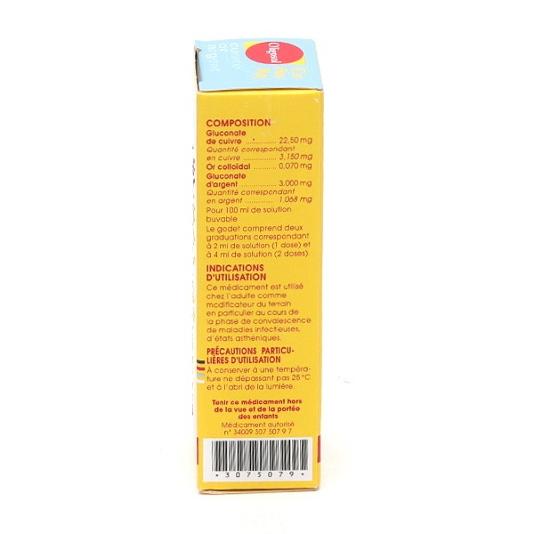 OLIGOLSOL Cuivre-or-argent flacon de 60 ml - Médicament conseil - Pharmacie  Prado Mermoz