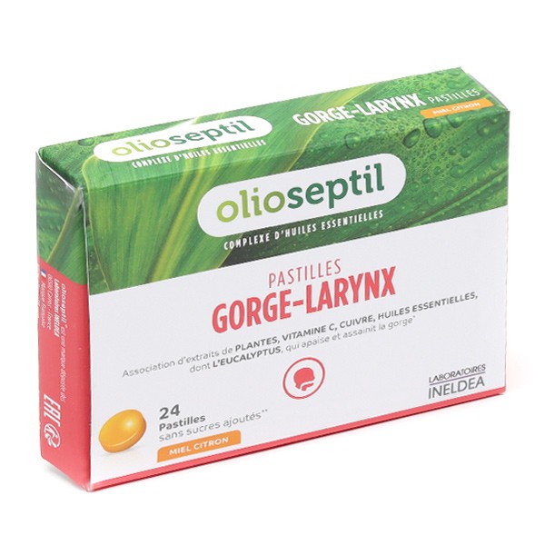 Olioseptil gorge-larynx pastilles Miel Citron