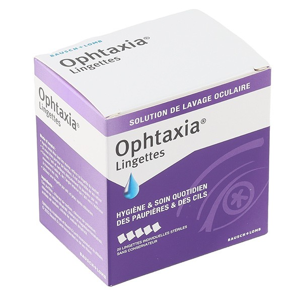 Ophtaxia solution de lavage oculaire lingettes
