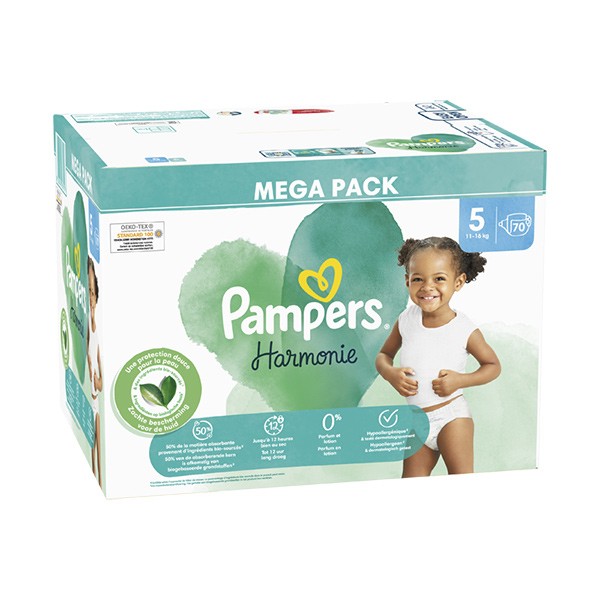 Pampers Couches pour bébé Harmonie Hypoallergénique