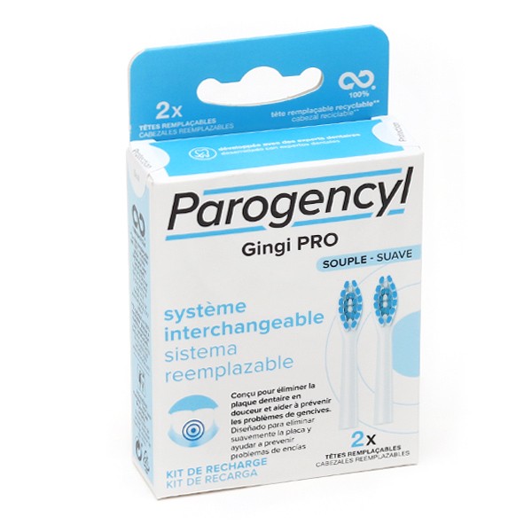 Parogencyl Gingi pro recharge deux têtes de brosse à dents
