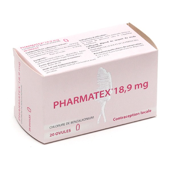 Pharmatex ovule 18,9 mg - Contraceptif sans hormones - Spermicide