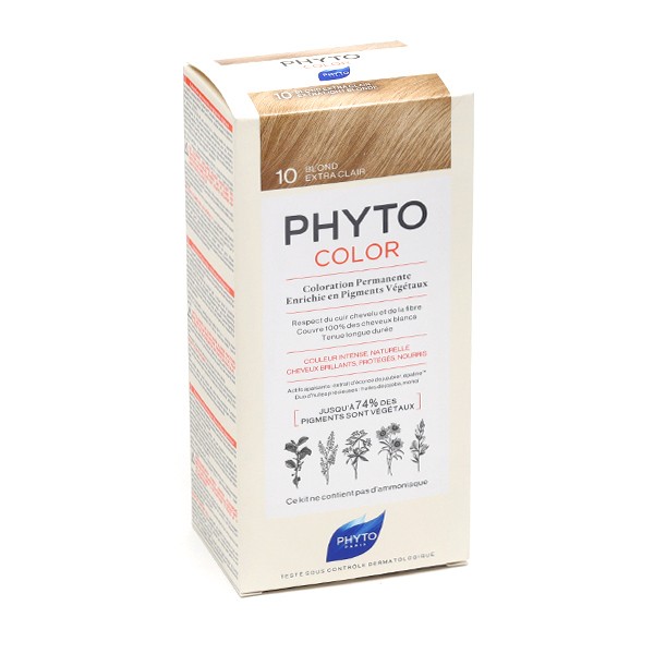 PhytoColor Kit de coloration permanente Blond extra clair 10
