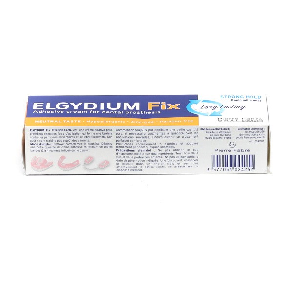 Elgydium Fix Fixation Forte Crème fixative - Colle prothèse dentaire