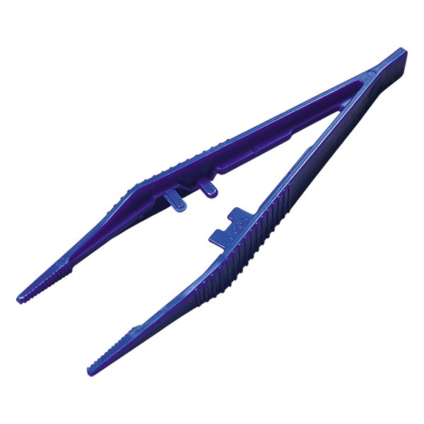 Pince anatomique bleue stérile bouts mousse