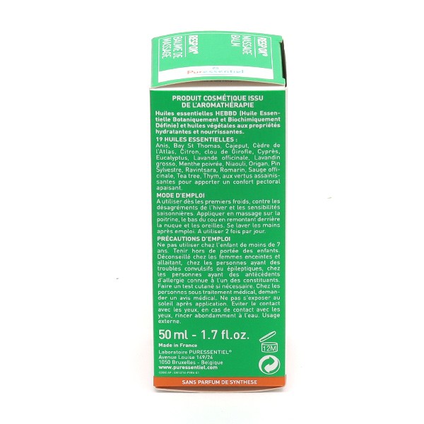 Puressentiel baume respiratoire aux 19 huiles essentielles 50ml - Pharmacie  Cap3000