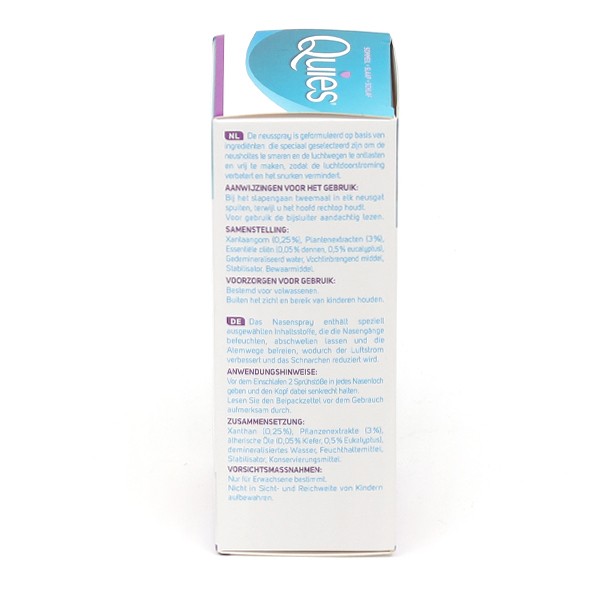 Quies Anti-Ronflement Spray Nasal 15 ml : : Bébé et Puériculture